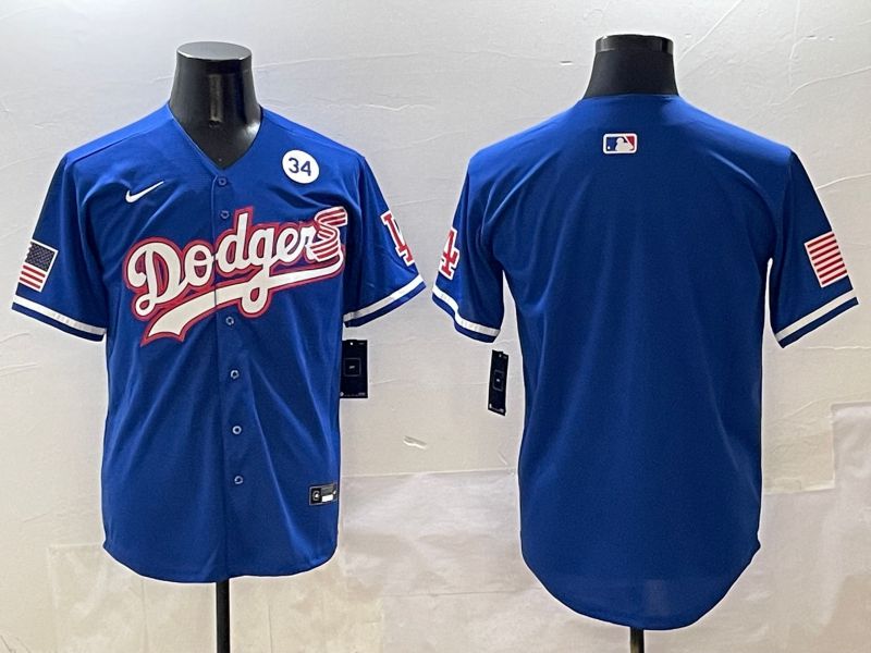 Men Los Angeles Dodgers Blank Blue Second generation Joint Name Nike 2025 MLB Jersey style 5->los angeles dodgers->MLB Jersey